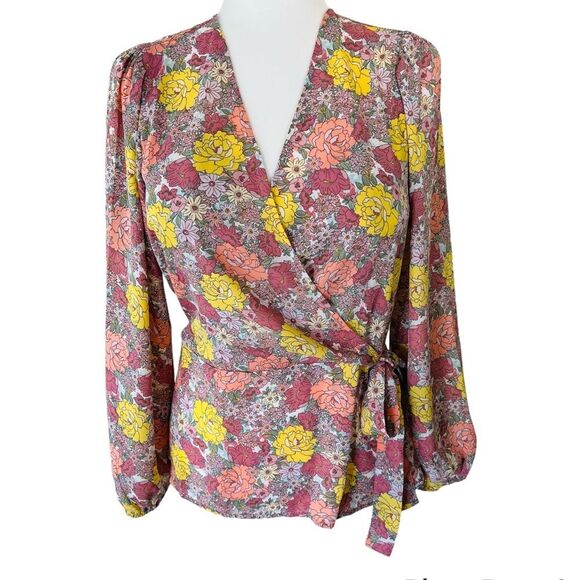 PLEIONE Anthropology Tops Women’s Size M Blouse Floral - Picture 1 of 10